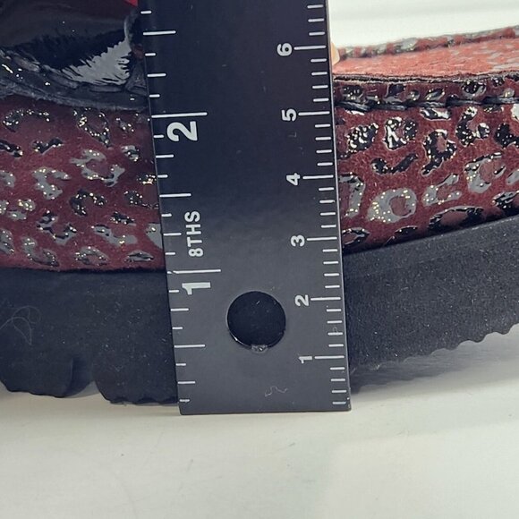 Di Chenzo Platform Loafer Womens 9.5/10 Ocelot Burgundy Leather Italian Leopard - Picture 9 of 13